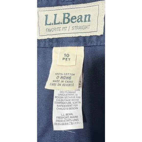 LL BEAN Women 10 Pet Blue Indigo Favorite Fit Chino Pants Wrinkle Resistant NWT - Picture 4 of 8
